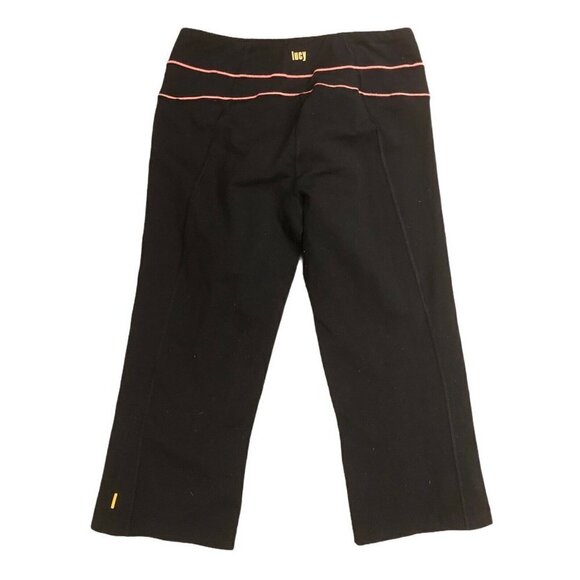 Lucy Women Black Crop Capri Yoga Legging XS - Picture 2 of 3